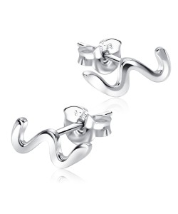 Curly Shaped Silver Ear Stud STS-5489